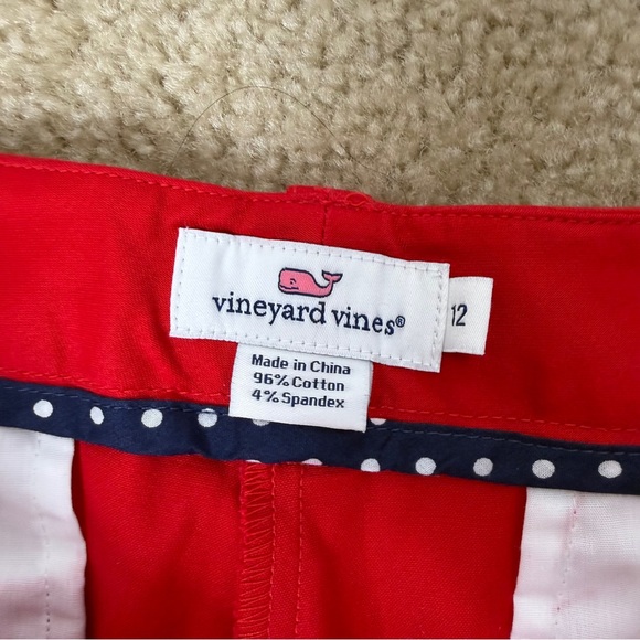 Vineyard Vines Red Tapered Pants Women's Size 12 - Picture 3 of 10
